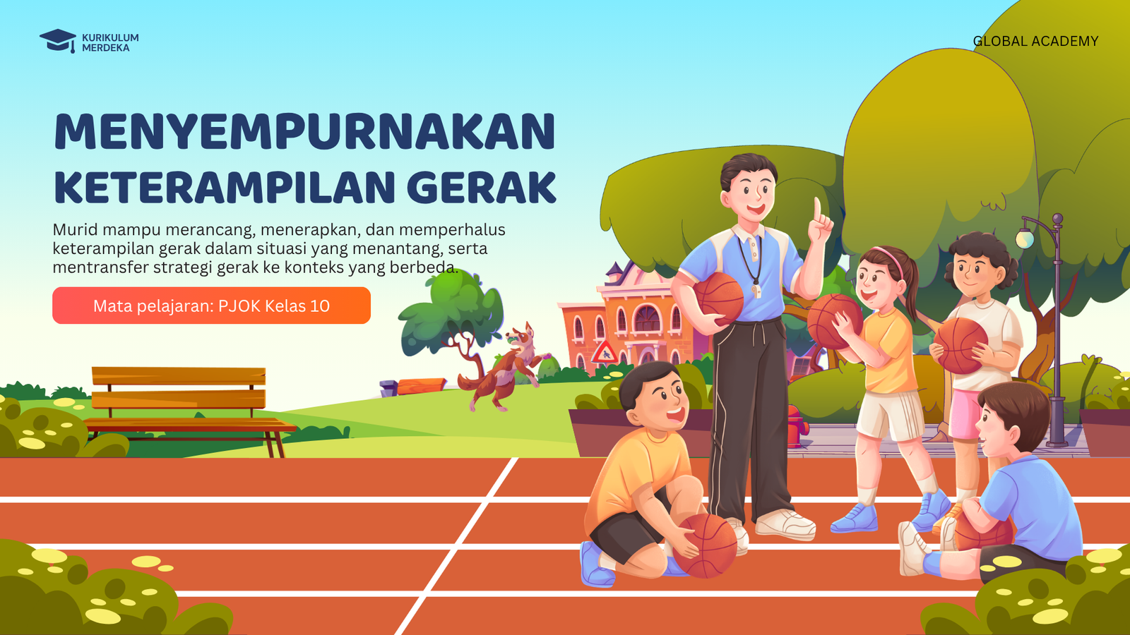 Gerak Dasar & Kombinasi Presentasi Biru Hijau Ilustratrif